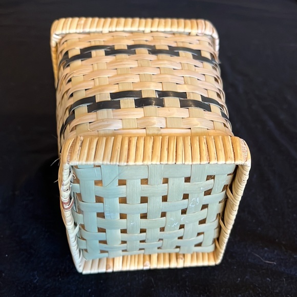Woven wicker basket, 3.50”W, 4”T. - Picture 3 of 3